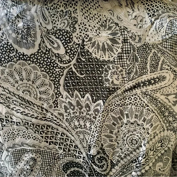 Christian Dior Loungewear Vintage Kaftan Dress Robe Black & White Paisley Size L - Picture 10 of 15